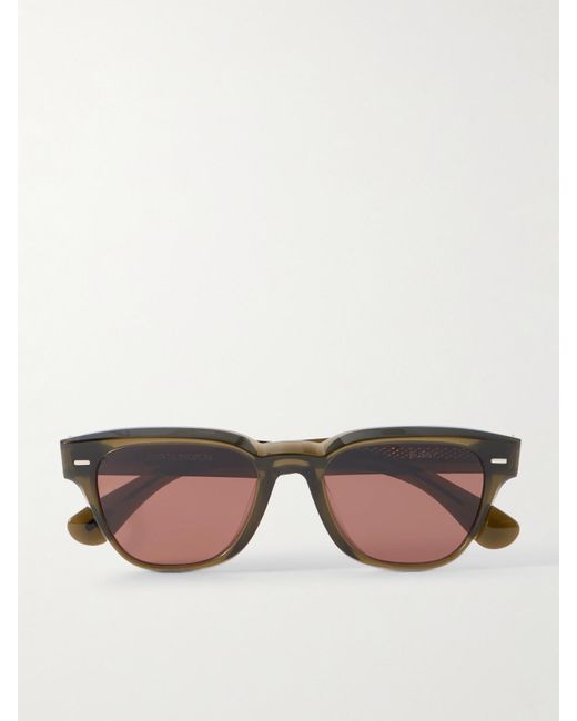 Oliver Peoples Brown Rueny D-Frame Acetate Sunglasses