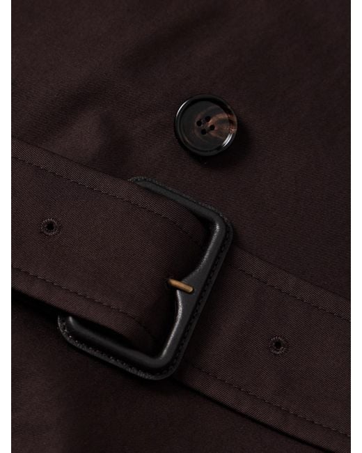 Burberry Black Dolebury Verkürzter Trenchcoat Aus Baumwollgabardine