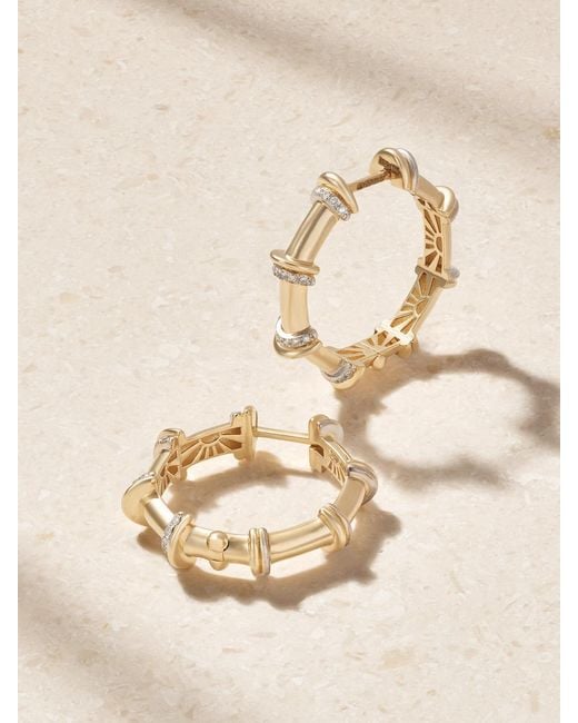 L'Atelier Nawbar Natural Milky 18-Karat Diamond Hoop Earrings