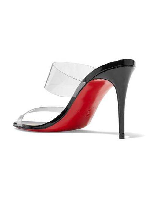 Christian Louboutin Just Nothing 85 Pvc And Patent-leather Mules in Black