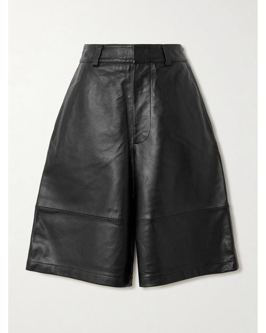 Frankie Shop Black Olivia Shorts Aus Leder