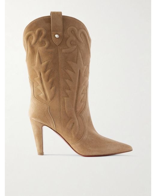 Christian Louboutin Brown Santiabooty 85 Suede Knee Boots