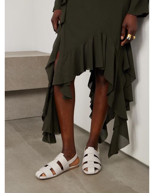 J.W. Anderson Natural Fisherman Embossed Leather Sandals