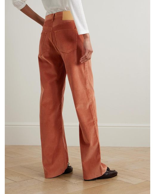 B Sides Orange Bec Cotton-Blend Corduroy Wide-Leg Pants