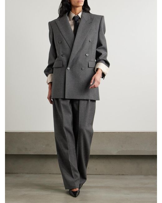 Saint Laurent Black Double-Breasted Wool Blazer
