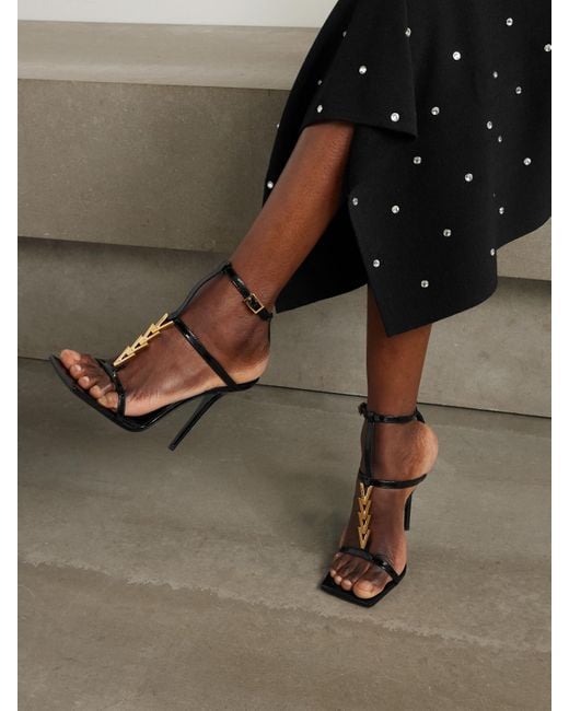 Versace Black Sandalen Aus Leder Mit Verzierung