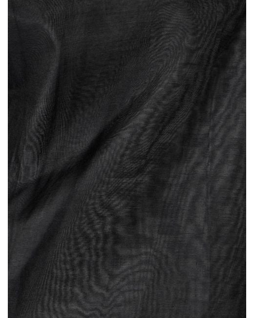 St. Agni Black Leather-Trimmed Organic Cotton-Blend Tulle Maxi Skirt