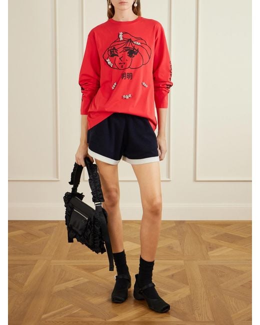 Simone Rocha Black Pillowcase Broderie Anglaise-Trimmed Shell Shoulder Bag