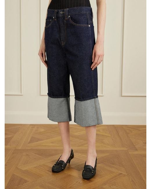 Khaite Blue Boyle Cropped Low-Rise Jeans