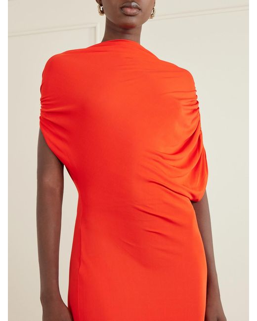 Alex Perry Red Draped Jersey Gown