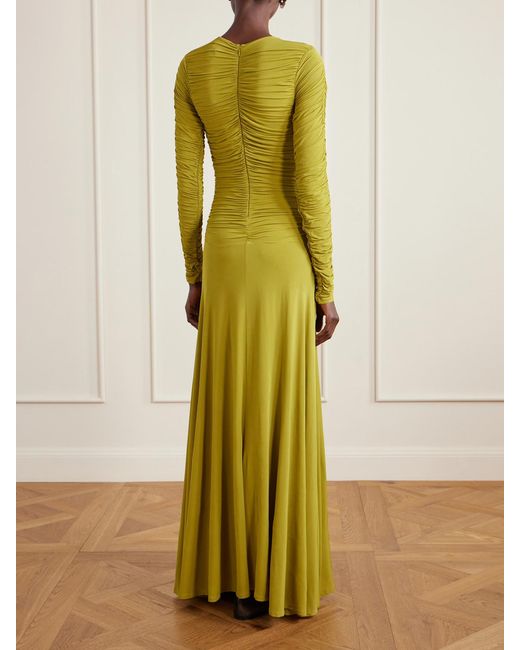 TOVE Yellow Eira Gathered Jersey Gown
