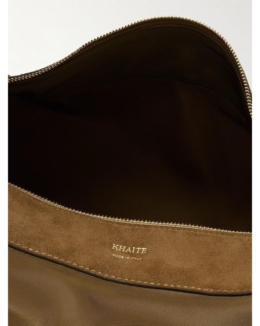 Khaite Metallic Olivia Sport Mittelgroße Schultertasche Aus Shell Mit Besätzen Aus Veloursleder
