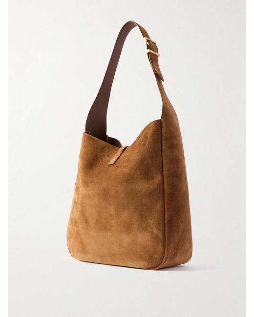 Saint Laurent Brown Le 5 À 7 Supple Large Suede Shoulder Bag
