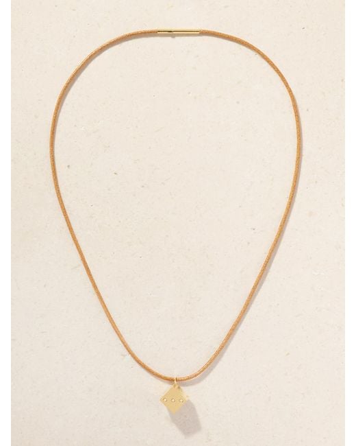 Marie Lichtenberg Natural Dado 18-Karat, Diamond And Leather Necklace