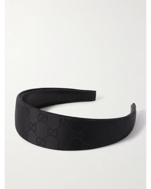 Gucci White Embellished Nylon-Jacquard Headband