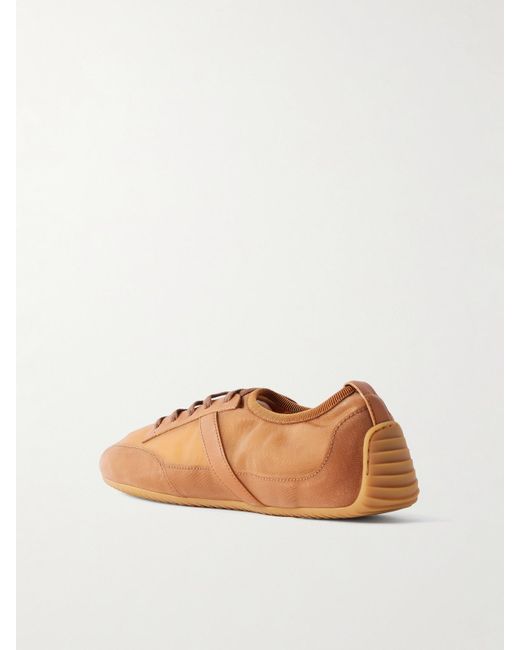 Givenchy Brown Leather-Trimmed Mesh Sneakers