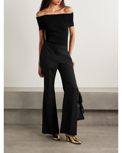 Givenchy Black Grain De Poudre Wool Flared Pants