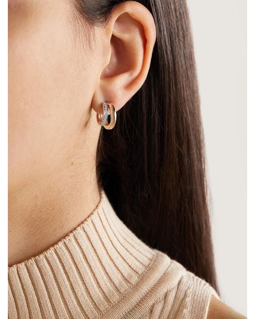 Pomellato Natural Together 18-Karat Rose Diamond Hoop Earrings