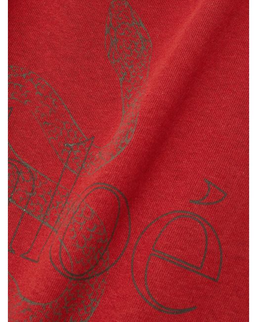 Chloé Red T-Shirt Aus Baumwoll-Jersey Mit Prints