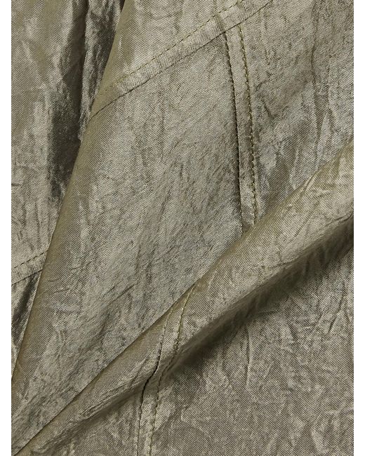 Lauren Manoogian Natural Net Sustain Luster Bias Crinkled-Satin Maxi Dress