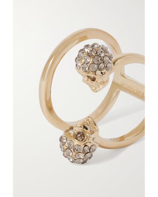 Alexander McQueen Natural Tone Crystal Ring
