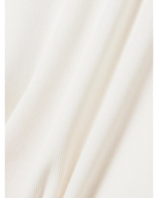 Calvin Klein White Aubriella Ribbed Organic Cotton-Blend Jersey T-Shirt