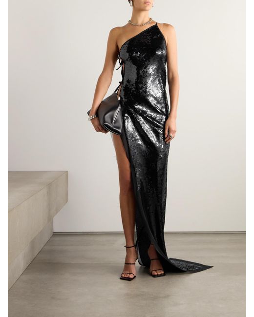 Robe Longue Du Soir En Soie À Sequins Taco Rick Owens en coloris Black
