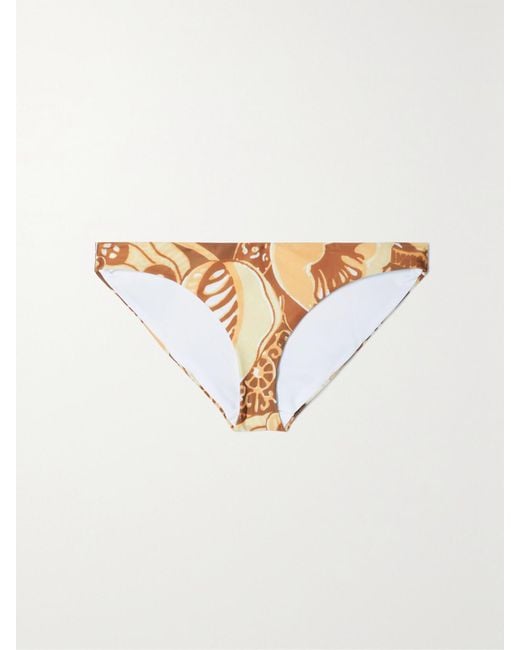 Mara Hoffman White Zoa Bikini-Höschen Aus Recyceltem Stretch-Material Mit Print