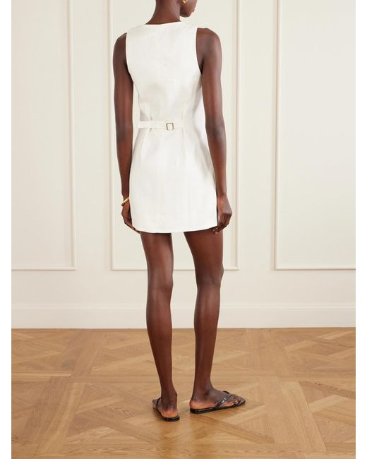Faithfull the Brand Jacques Linen Mini Dress in White | Lyst