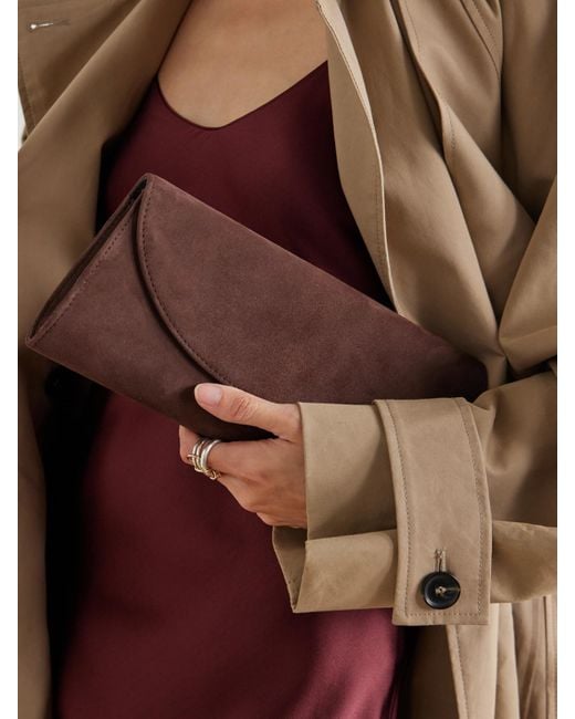 Hunting Season Brown Opera Suede Clutch