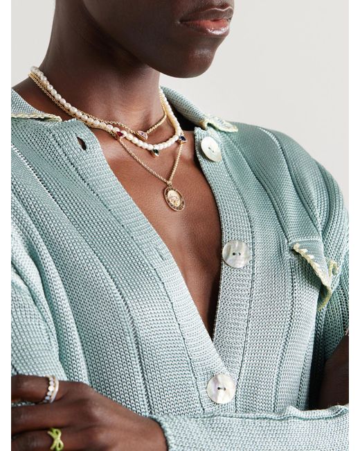 Collier En Or 14 Carats (585/1000) Et Pierres Multiples Synthétiques So Much Love Alison Lou en coloris Natural
