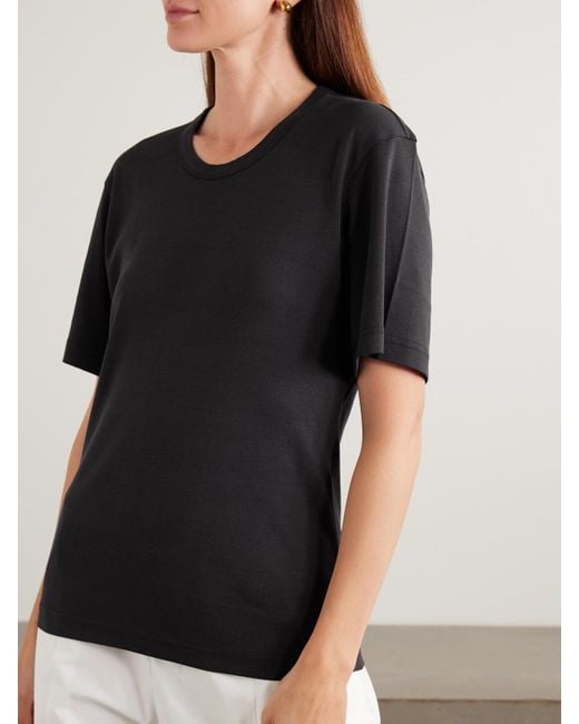 Lemaire Black T-Shirt Aus Biobaumwoll-Jersey