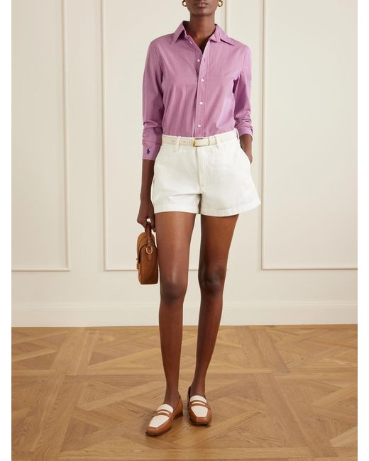 Polo Ralph Lauren White Cotton-Twill Shorts