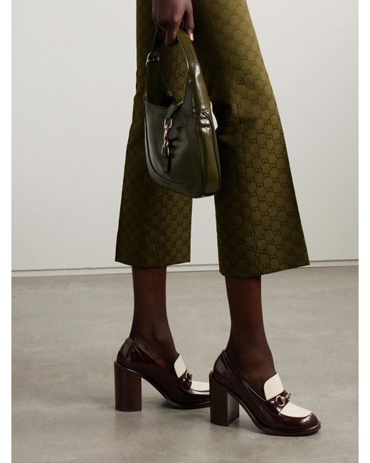 Escarpins En Cuir Verni À Mors De Cheval Savoy Gucci en coloris Brown