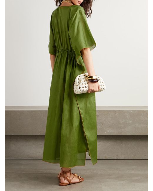Eres Green Voilier Cotton-Voile Kaftan