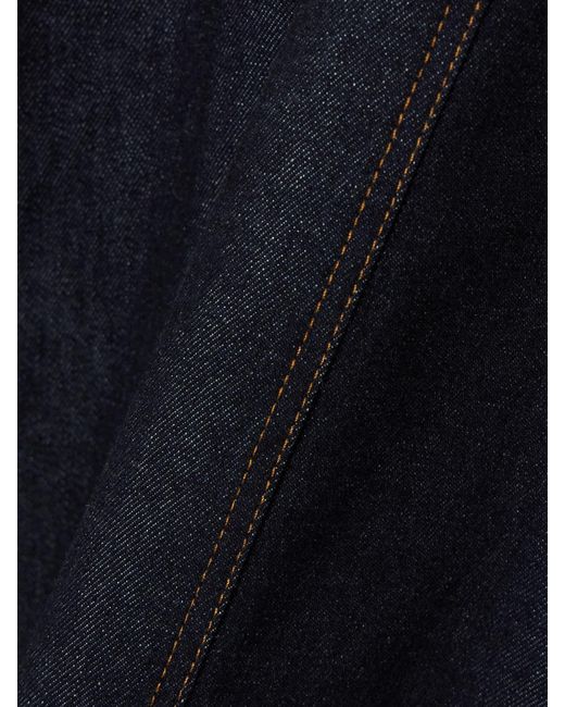 Jacquemus Blue Triangle De-Nîmes Midi-Jeansrock Mit Stickerei