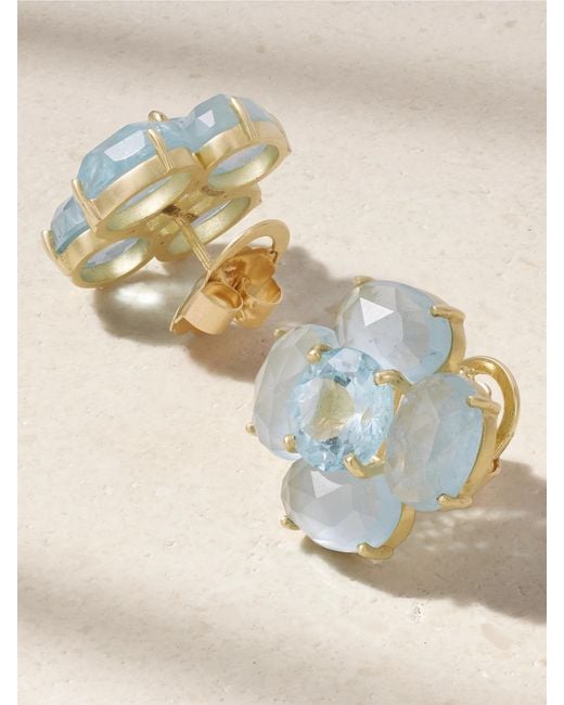 Irene Neuwirth Metallic Classic 18-Karat Aquamarine Earrings