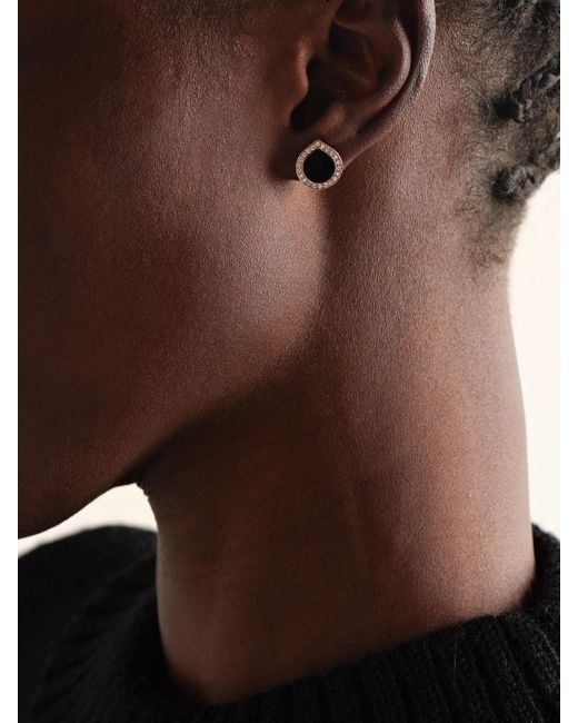 Repossi Natural Antifer 18-Karat Rose, Onyx And Diamond Single Earring