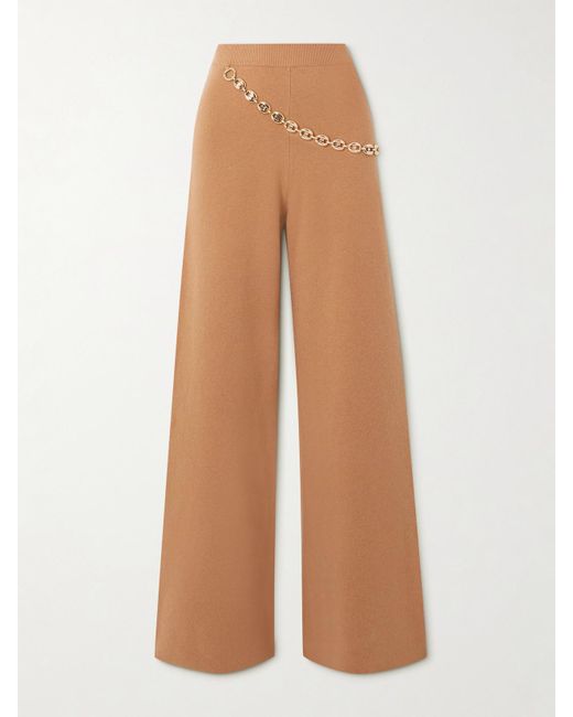 Rabanne Natural Hose Aus Einer Merinowollmischung Mit Kette Aus Metall-Mesh