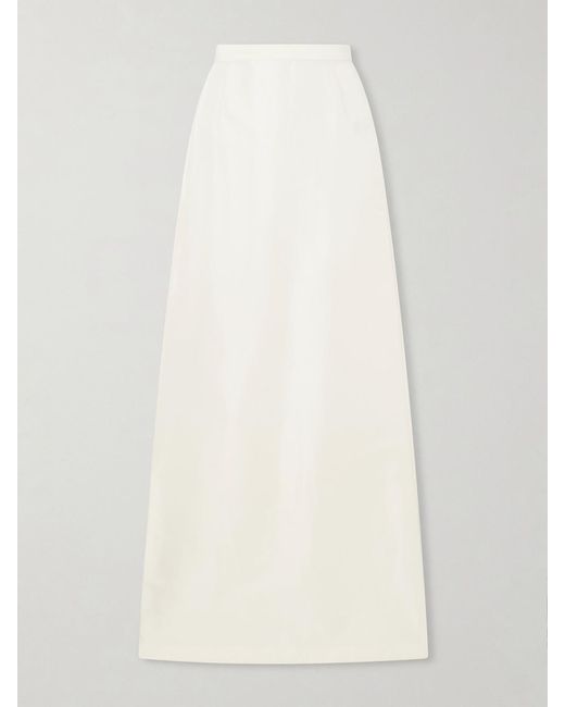 Gucci White Silk-Satin Skirt