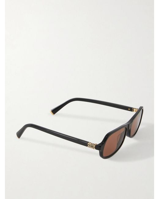 Miu Miu Black Round-Frame Acetate Sunglasses