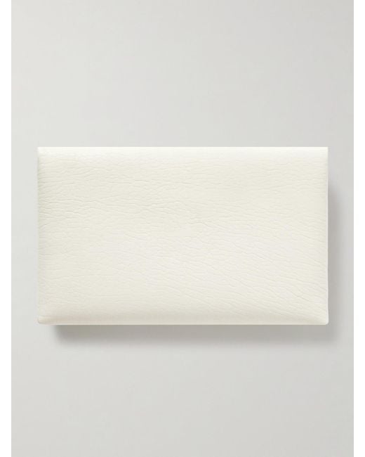 Saint Laurent Natural Cassandre Große Clutch Aus Strukturiertem Leder