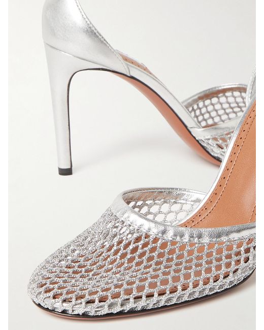 ALAIA HIGH FISHNET 9 CM PUMPS IN BLACK MESH