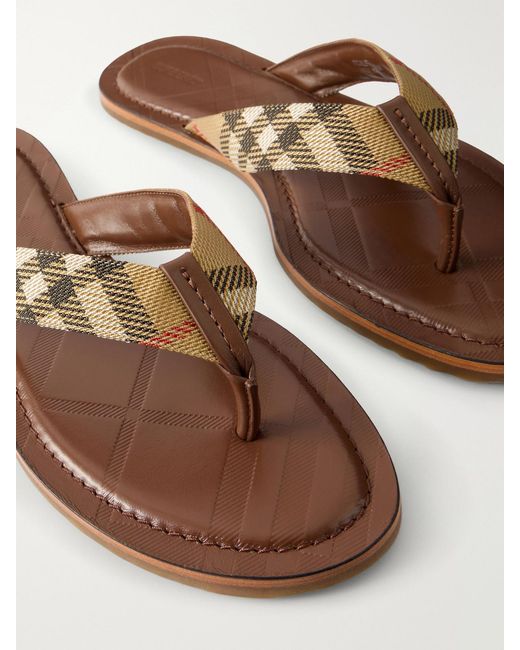 Burberry Natural Pvilion K Flip Flop Sandals