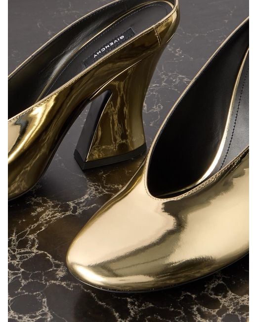 Givenchy Metallic Mirrored-Leather Mules