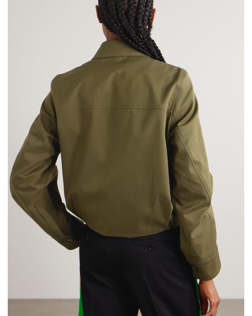 Loewe Green Embroidered Cotton And Silk-Blend Jacket