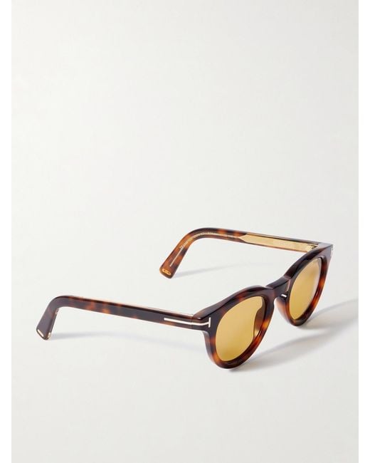 Tom Ford Natural Icon Round-Frame Acetate Sunglasses