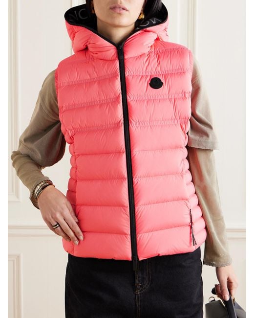 Moncler Pink Aliterse Quilted Shell Down Vest
