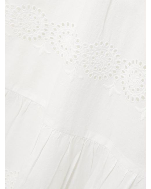 Melissa Odabash Sophie Strapless Scalloped Broderie Anglaise Cotton Midi  Dress in White | Lyst