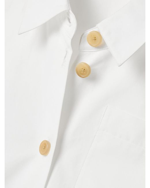 Khaite White Keefe Cotton-Poplin Shirt